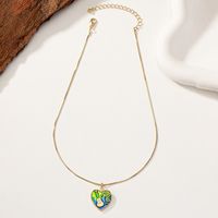 Simple Style Commute Heart Shape Alloy Enamel Plating 14k Gold Plated Women's Pendant Necklace main image 4