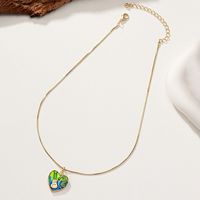 Simple Style Commute Heart Shape Alloy Enamel Plating 14k Gold Plated Women's Pendant Necklace main image 3