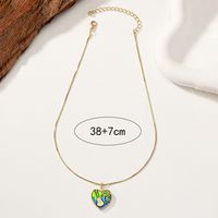 Simple Style Commute Heart Shape Alloy Enamel Plating 14k Gold Plated Women's Pendant Necklace main image 2