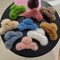 Simple Style Solid Color Rex Rabbit Fur Hair Claws main image 1