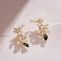 1 Pair Elegant Streetwear Flower Alloy Drop Earrings sku image 1