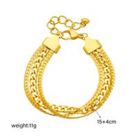 Vintage Style Solid Color 304 Stainless Steel 18K Gold Plated Bracelets In Bulk main image 4