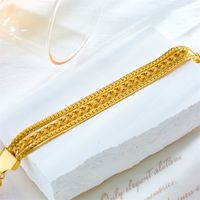 Vintage Style Solid Color 304 Stainless Steel 18K Gold Plated Bracelets In Bulk main image 2