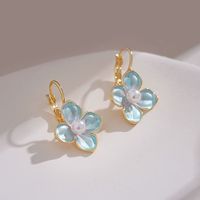 1 Pair Elegant Lady Flower Alloy Drop Earrings main image 4