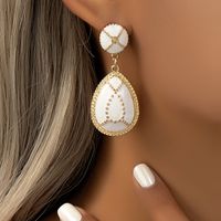 1 Pair Vintage Style Lady Water Droplets Plating Alloy 14k Gold Plated Drop Earrings main image 6