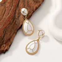 1 Pair Vintage Style Lady Water Droplets Plating Alloy 14k Gold Plated Drop Earrings main image 8