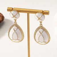 1 Pair Vintage Style Lady Water Droplets Plating Alloy 14k Gold Plated Drop Earrings main image 9