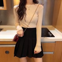 Women's Sweater Long Sleeve Sweaters & Cardigans Rib-knit Vacation Solid Color main image 5