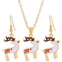 Christmas Classic Style Christmas Hat Christmas Tree Santa Claus Alloy Enamel Plating Inlay Artificial Rhinestones 18k Gold Plated Gold Plated Women's Earrings Necklace main image 7