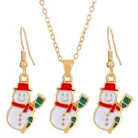 Christmas Classic Style Christmas Hat Christmas Tree Santa Claus Alloy Enamel Plating Inlay Artificial Rhinestones 18k Gold Plated Gold Plated Women's Earrings Necklace sku image 6