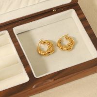 1 Pair Basic Classic Style Round Twist Polishing Plating 304 Stainless Steel Earrings main image 1