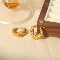 1 Pair Basic Classic Style Round Twist Polishing Plating 304 Stainless Steel Earrings main image 5