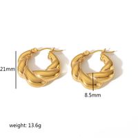 1 Pair Basic Classic Style Round Twist Polishing Plating 304 Stainless Steel Earrings sku image 1