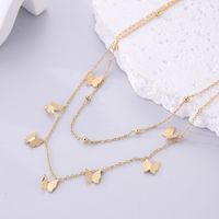 Casual Streetwear Butterfly Stainless Steel Plating 18k Gold Plated Layered Necklaces main image 1