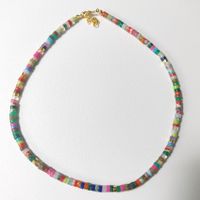 Lässig Farbblock Gemischte Materialien Halskette sku image 8