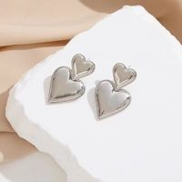 1 Pair Classic Style Heart Shape Plating Copper 24k Gold Plated Drop Earrings main image 5