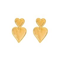 1 Pair Classic Style Heart Shape Plating Copper 24k Gold Plated Drop Earrings main image 3