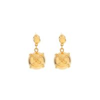 1 Pair Simple Style Solid Color Plating Copper 24k Gold Plated Drop Earrings main image 3