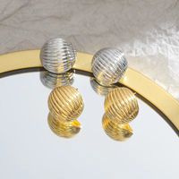 1 Pair Simple Style Solid Color Plating Copper 24k Gold Plated Ear Studs main image 1