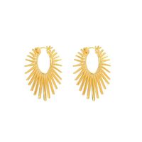 1 Paire Style Simple Couleur Unie Placage Le Cuivre Plaqué Or 24k Boucles D'oreilles main image 4