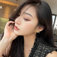 1 Pair Simple Style Solid Color Plating Copper 18k Gold Plated Ear Studs main image 4