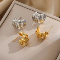 1 Pair Simple Style Solid Color Plating Copper 24k Gold Plated Ear Studs main image 1