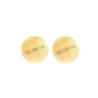 1 Pair Simple Style Solid Color Plating Copper 24k Gold Plated Ear Studs main image 2