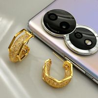 1 Pair Simple Style Solid Color Plating Inlay Copper Zircon 24k Gold Plated Ear Studs main image 4