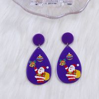 1 Pair Simple Style Water Droplets Printing Arylic Drop Earrings sku image 3