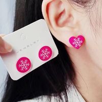 Wholesale Jewelry Simple Style Snowflake Arylic Printing Ear Studs main image 1