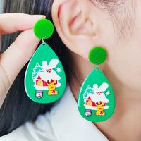 1 Pair Simple Style Water Droplets Printing Arylic Drop Earrings main image 2