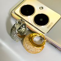1 Paar Einfacher Stil U-form Überzug Kupfer 24 Karat Vergoldet Ohrringe main image 1