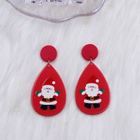 1 Pair Simple Style Water Droplets Printing Arylic Drop Earrings sku image 2