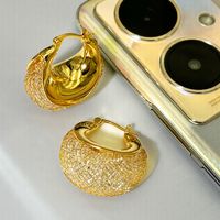 1 Paar Einfacher Stil U-form Überzug Kupfer 24 Karat Vergoldet Ohrringe main image 2