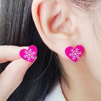 Wholesale Jewelry Simple Style Snowflake Arylic Printing Ear Studs main image 2