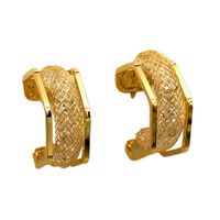 1 Pair Simple Style Solid Color Plating Inlay Copper Zircon 24k Gold Plated Ear Studs main image 3
