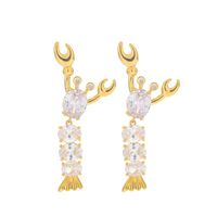 1 Pair Simple Style Lobster Plating Inlay Copper Zircon 24k Gold Plated Drop Earrings main image 2