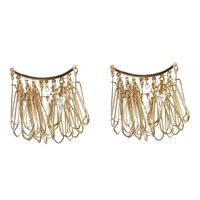 1 Pair Simple Style Solid Color Tassel Plating Copper Gold Plated Drop Earrings main image 2