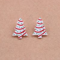 Wholesale Jewelry Simple Style Christmas Tree Arylic Printing Ear Studs sku image 1