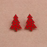 1 Pair Sweet Simple Style Christmas Tree Arylic Wood Ear Studs main image 2