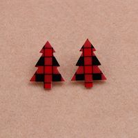 Wholesale Jewelry Simple Style Christmas Tree Arylic Printing Ear Studs sku image 3