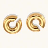 1 Piece Simple Style Solid Color Plating Stainless Steel Gold Plated Ear Cuffs main image 5