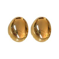 1 Pair Simple Style Solid Color Plating Copper 24k Gold Plated Ear Studs sku image 2