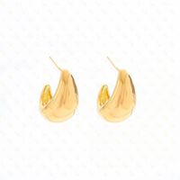 1 Pair Simple Style Solid Color Plating Copper 24k Gold Plated Ear Studs main image 5