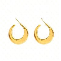 1 Pair Simple Style Solid Color Plating Stainless Steel 24k Gold Plated Ear Studs main image 4
