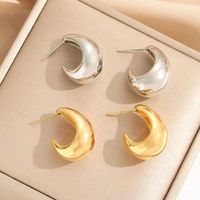 1 Pair Simple Style Solid Color Plating Copper 24k Gold Plated Ear Studs main image 2