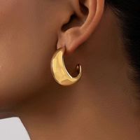 1 Pair Simple Style Solid Color Plating Stainless Steel 24k Gold Plated Ear Studs main image 2