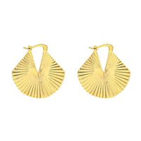 1 Paire Style Simple Couleur Unie Placage Le Cuivre Plaqué Or 24k Boucles D'oreilles main image 5