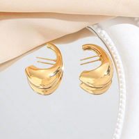 1 Pair Simple Style Solid Color Plating Copper 24k Gold Plated Ear Studs main image 2