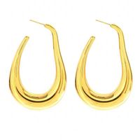 1 Pair Simple Style Solid Color Plating Stainless Steel 24k Gold Plated Earrings main image 5